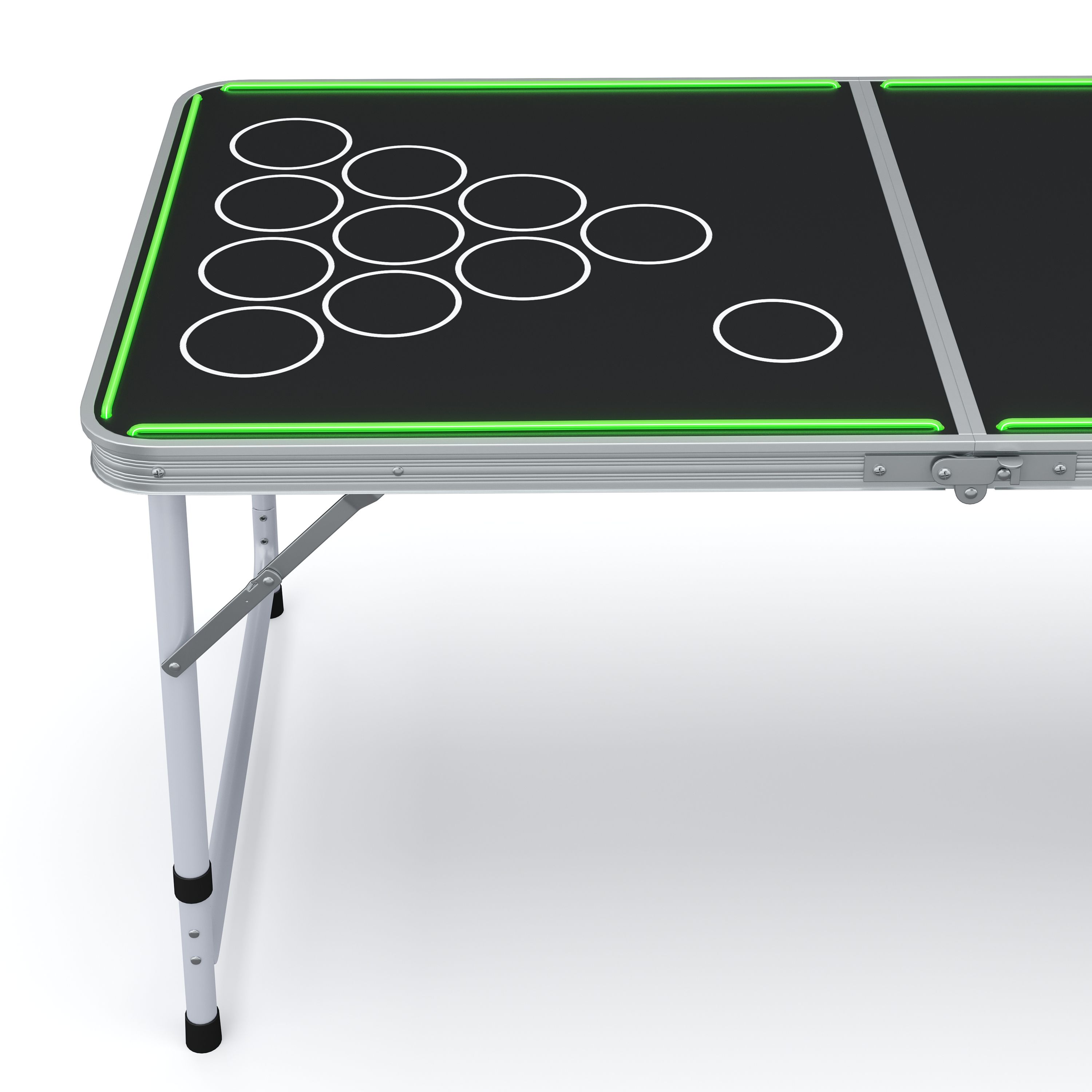 LED Beer-Pong Tisch mit Kühltasche 240 x 60 cm