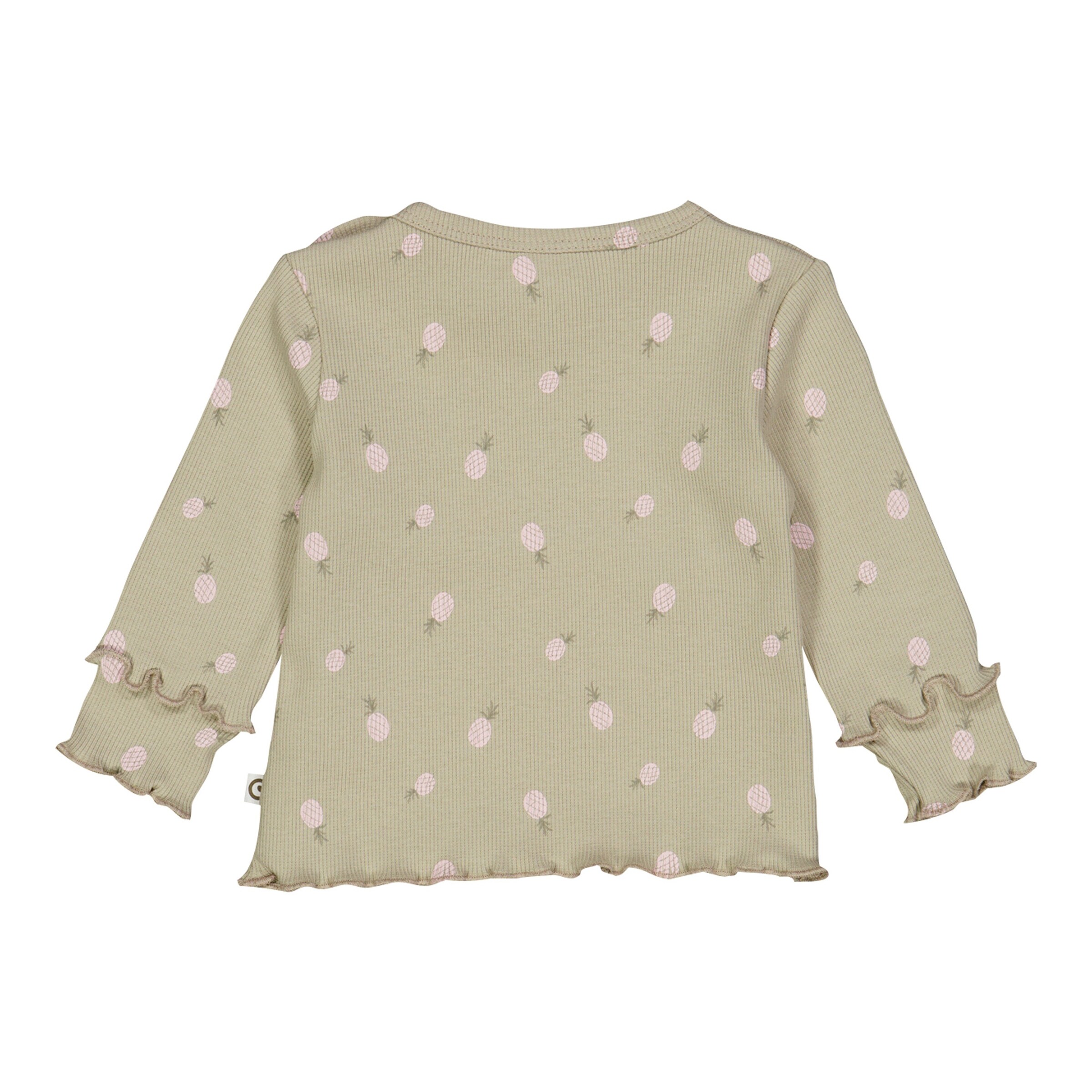 Müsli Shirt langarm Mitwachsbündchen Ananas Rippqualität mint/rosa