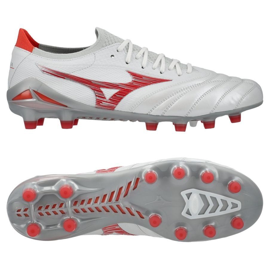Mizuno Morelia Neo IV Beta Made in Japan FG/AG Charge - Blanc/Radiant Red