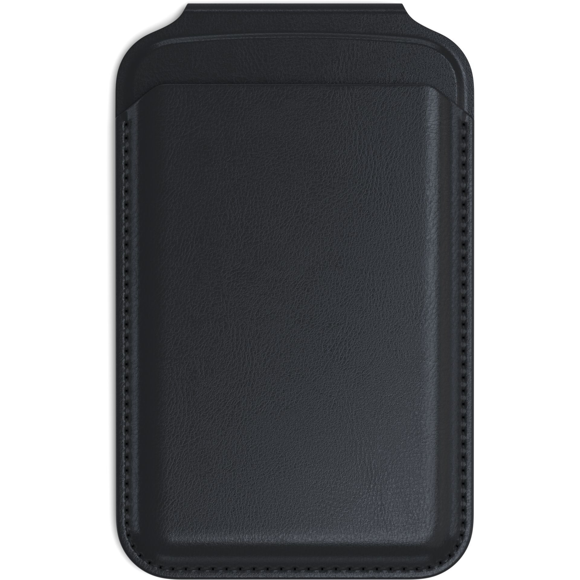 Magnetische MagSafe iPhone Vegan Leder Wallet Kreditkarten Halterung   Kickstand Aufsteller (ST-VLWK) - Schwarz