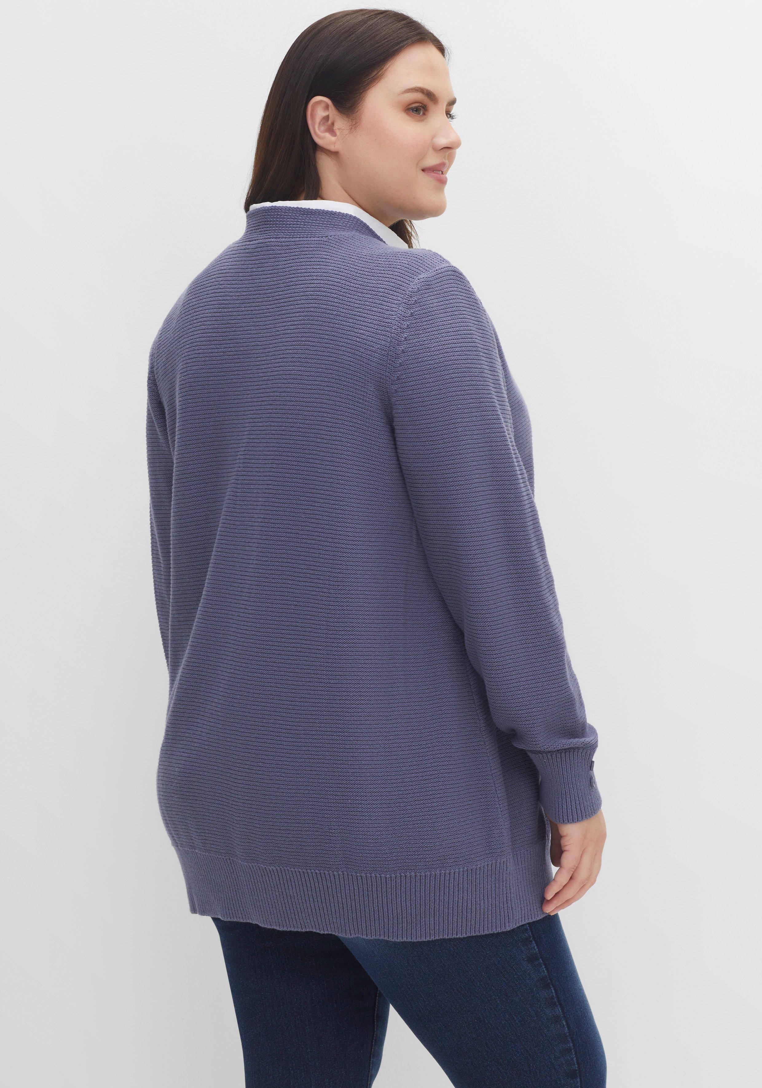 Strickjacke im Linksstrick, offene Form