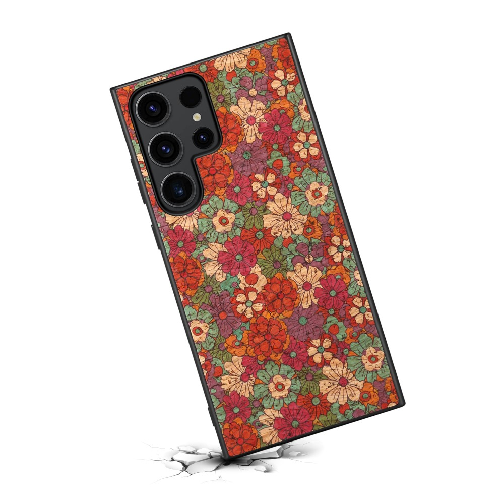Samsung Galaxy S24 Ultra Hybrid Leder Hardcase Hülle im Vintage Mandala Look - Style 1