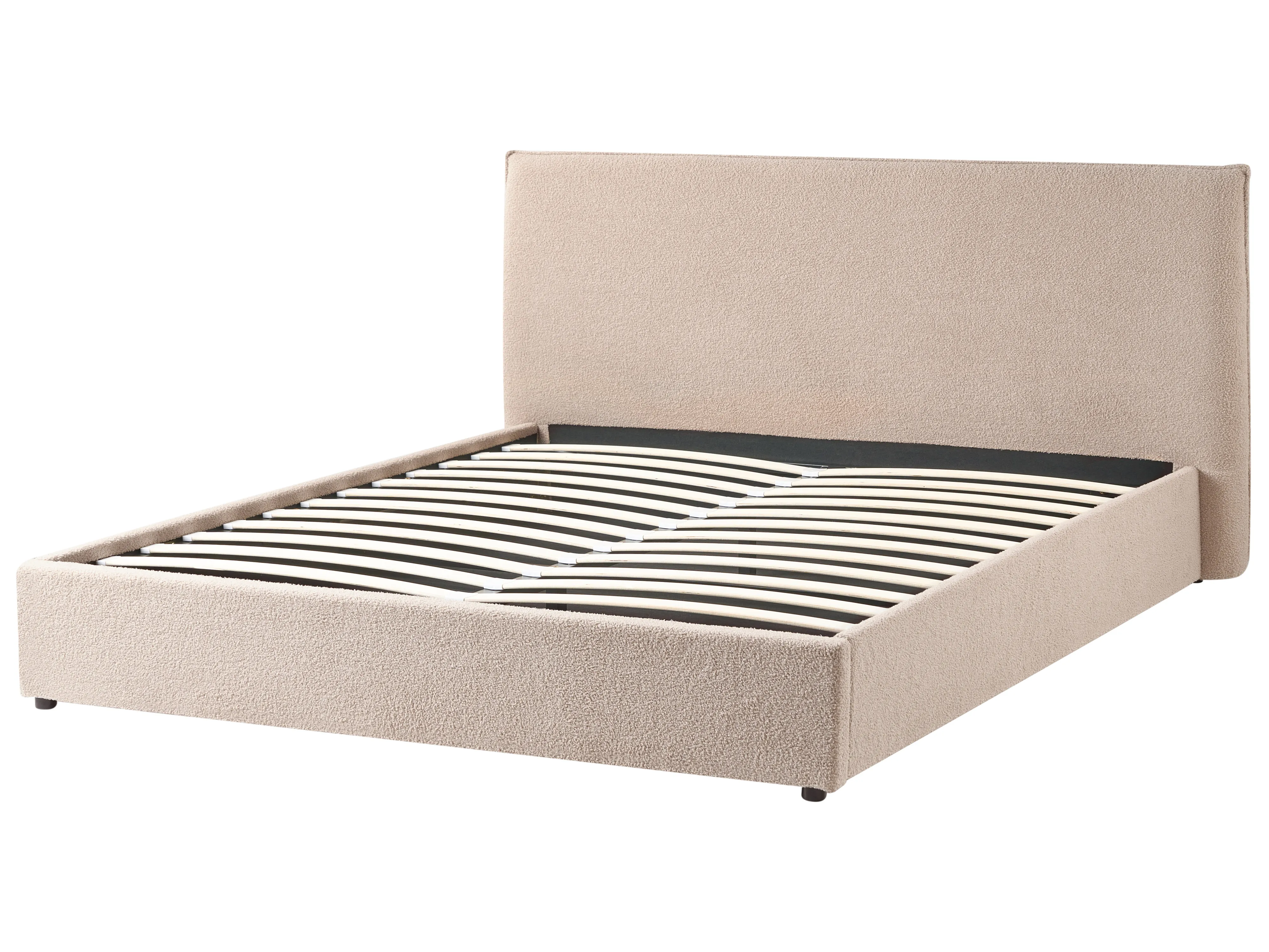 Bed met opbergruimte Bouclé LAVAUR 180 x 200 cm Taupe