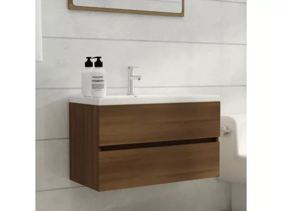 Armoire d'évier Chêne marron 80x38,5x45 cm Bois d'ingénierie