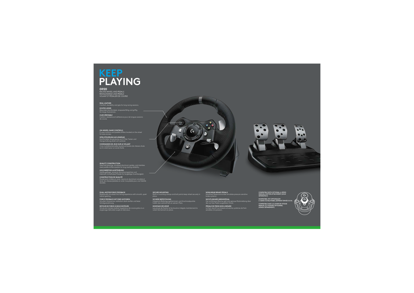 Logitech - G920 Driving Force Racing Wheel inkl Astro A10 Gaming Headset Bundle