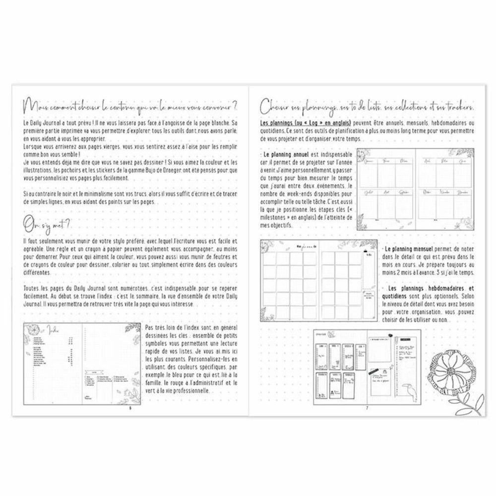 Carnet à points - daily journal rose - a5