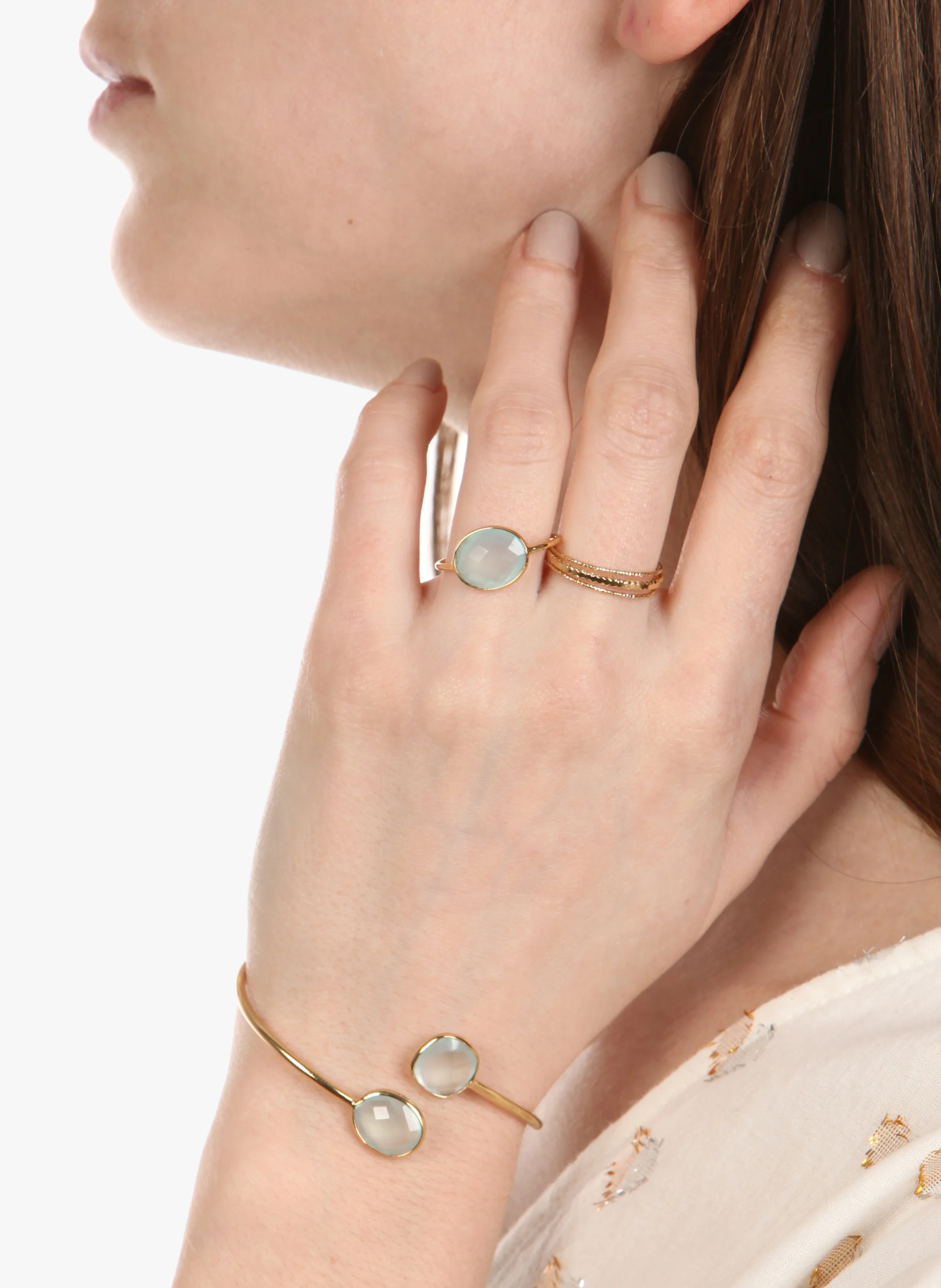 N02 - Bague ajustable travaillée en laiton | Doré