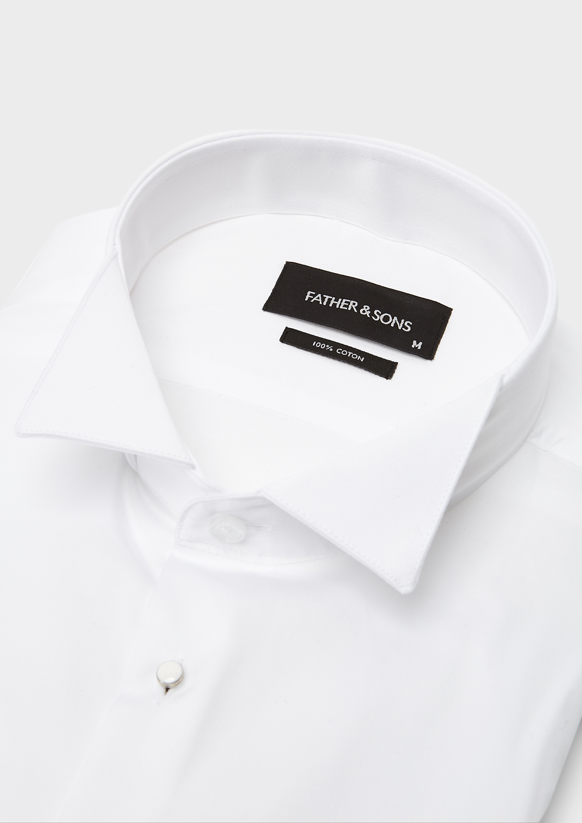 Chemise habillée Slim en satin blanc à col cassé