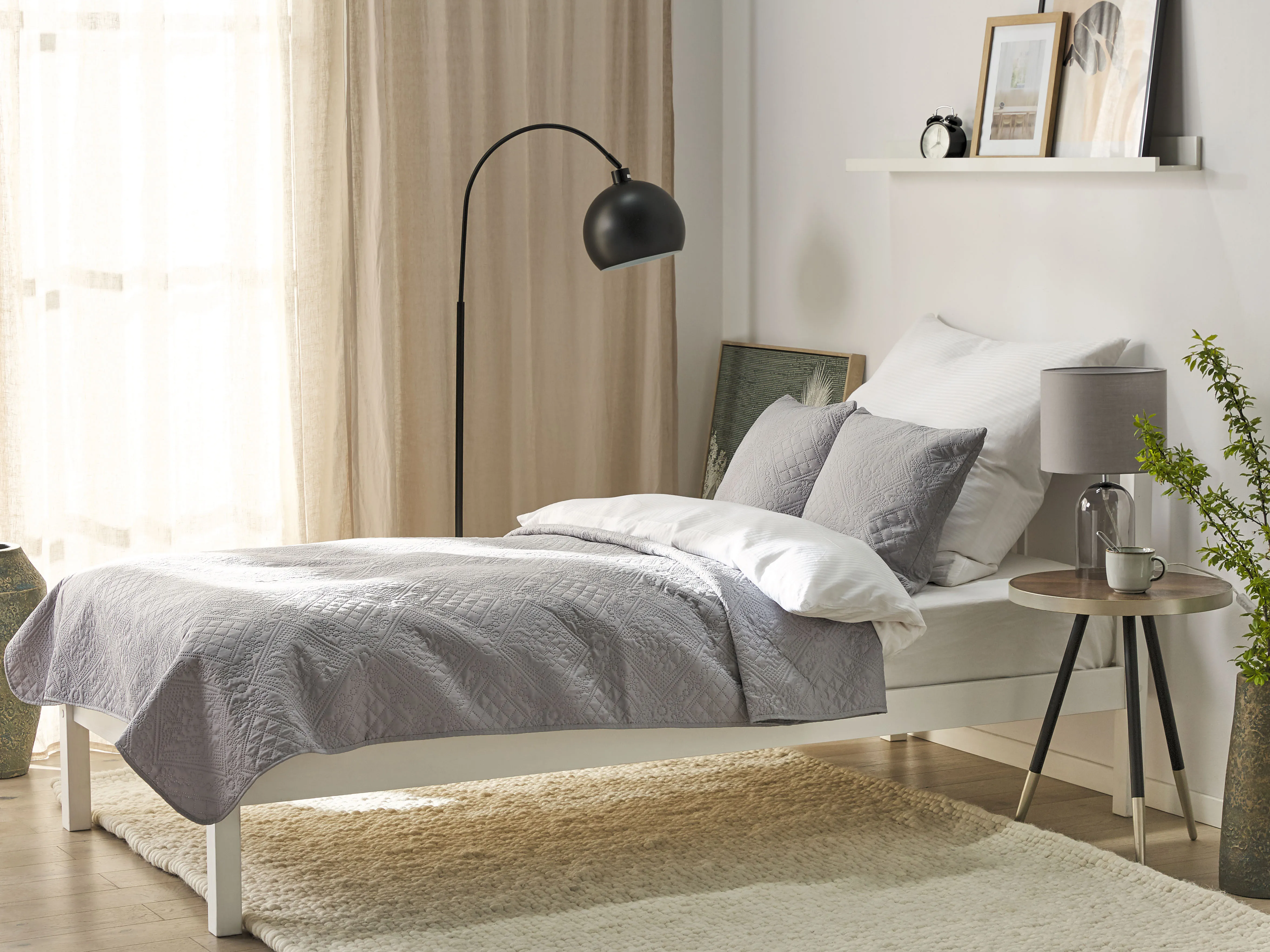 Sprei met kussens ALAMUT 140 x 210 cm Grijs