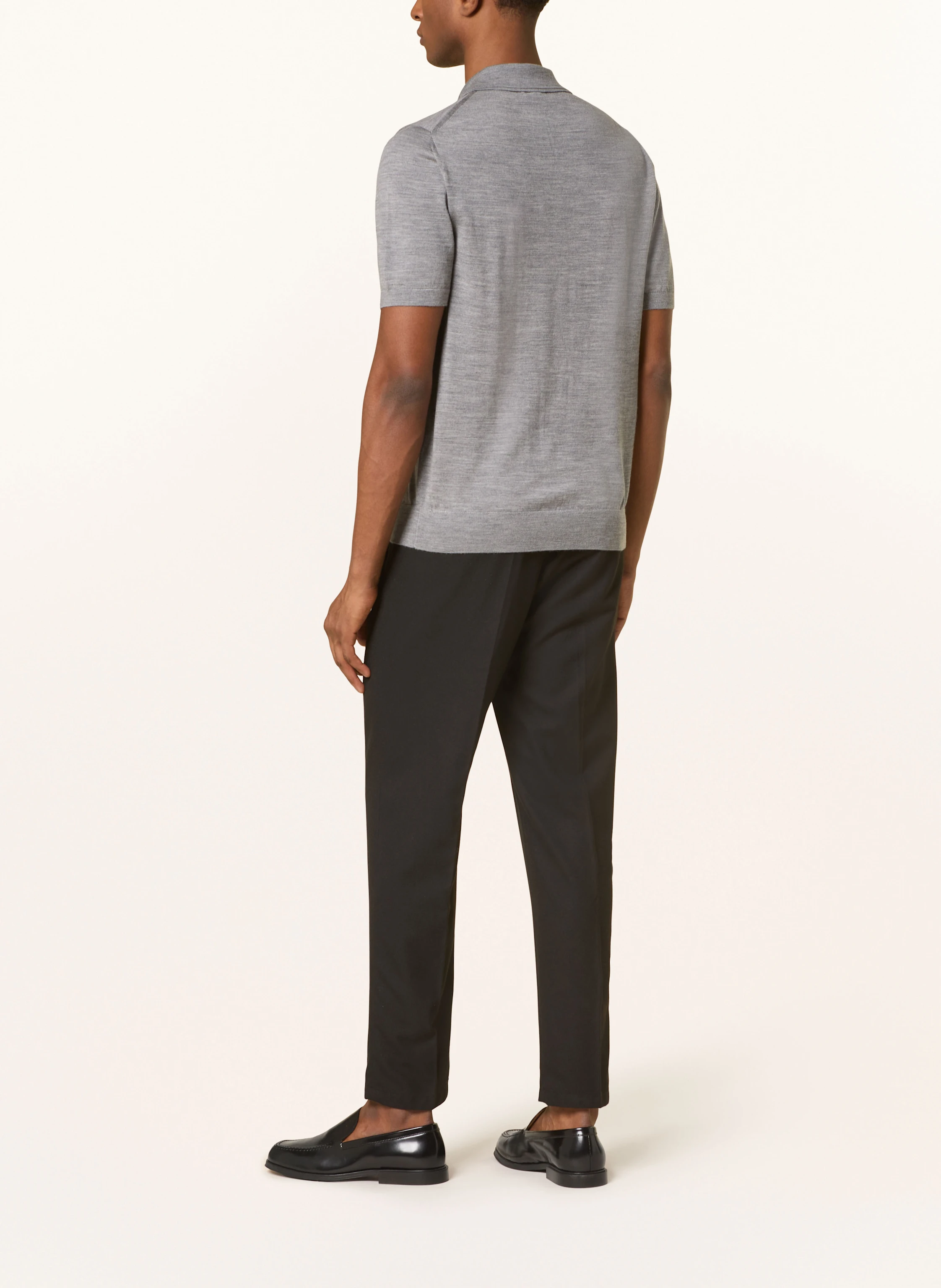REISS Strick-Poloshirt aus Merinowolle
