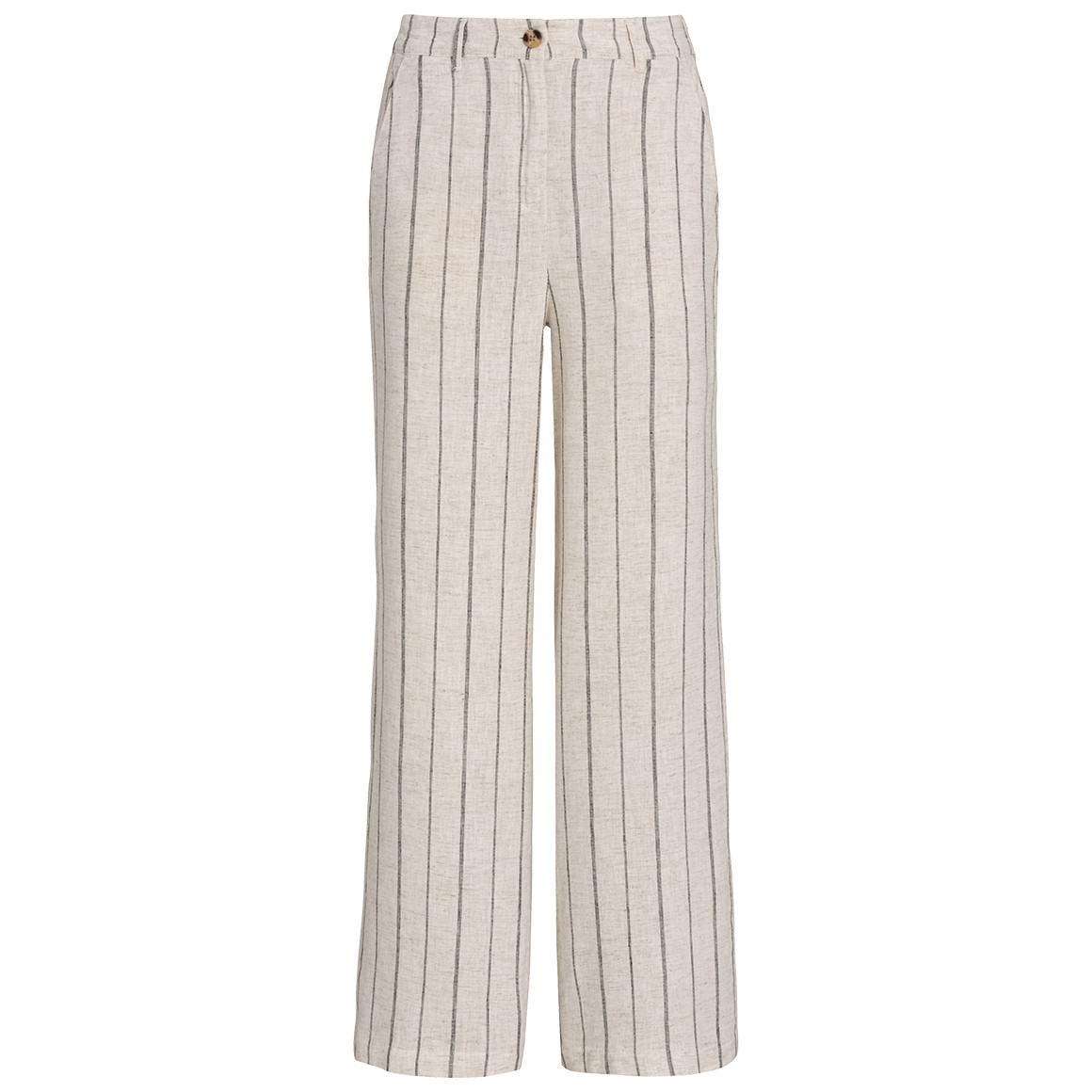 Gina Collection Damen Leinen-Hose mit Streifen creme