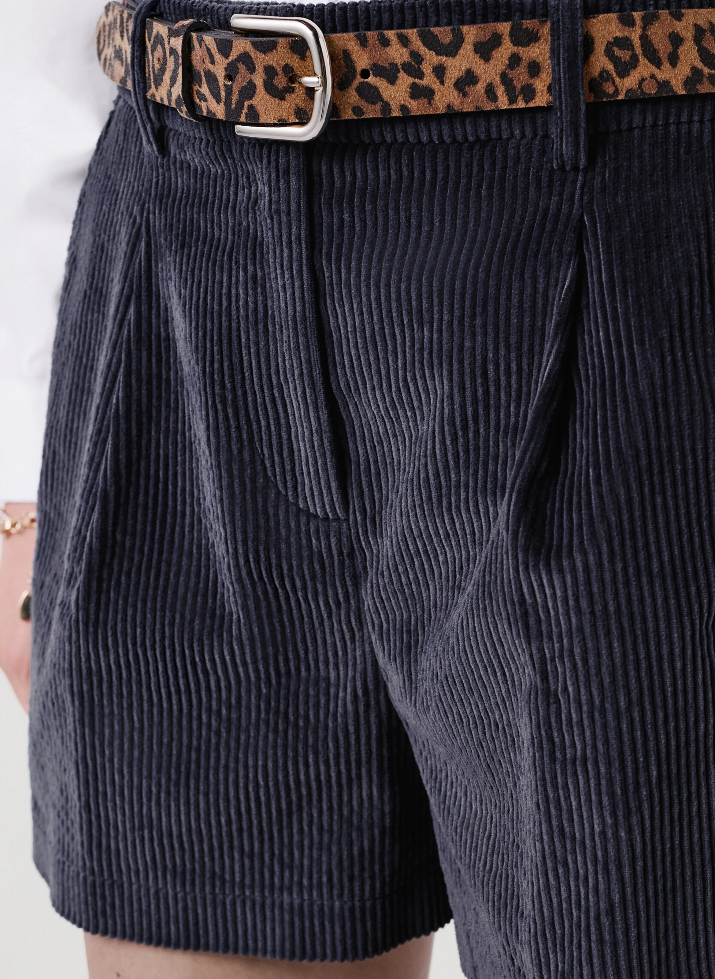 SALSA - Short en velours côtelé de coton | Bleu