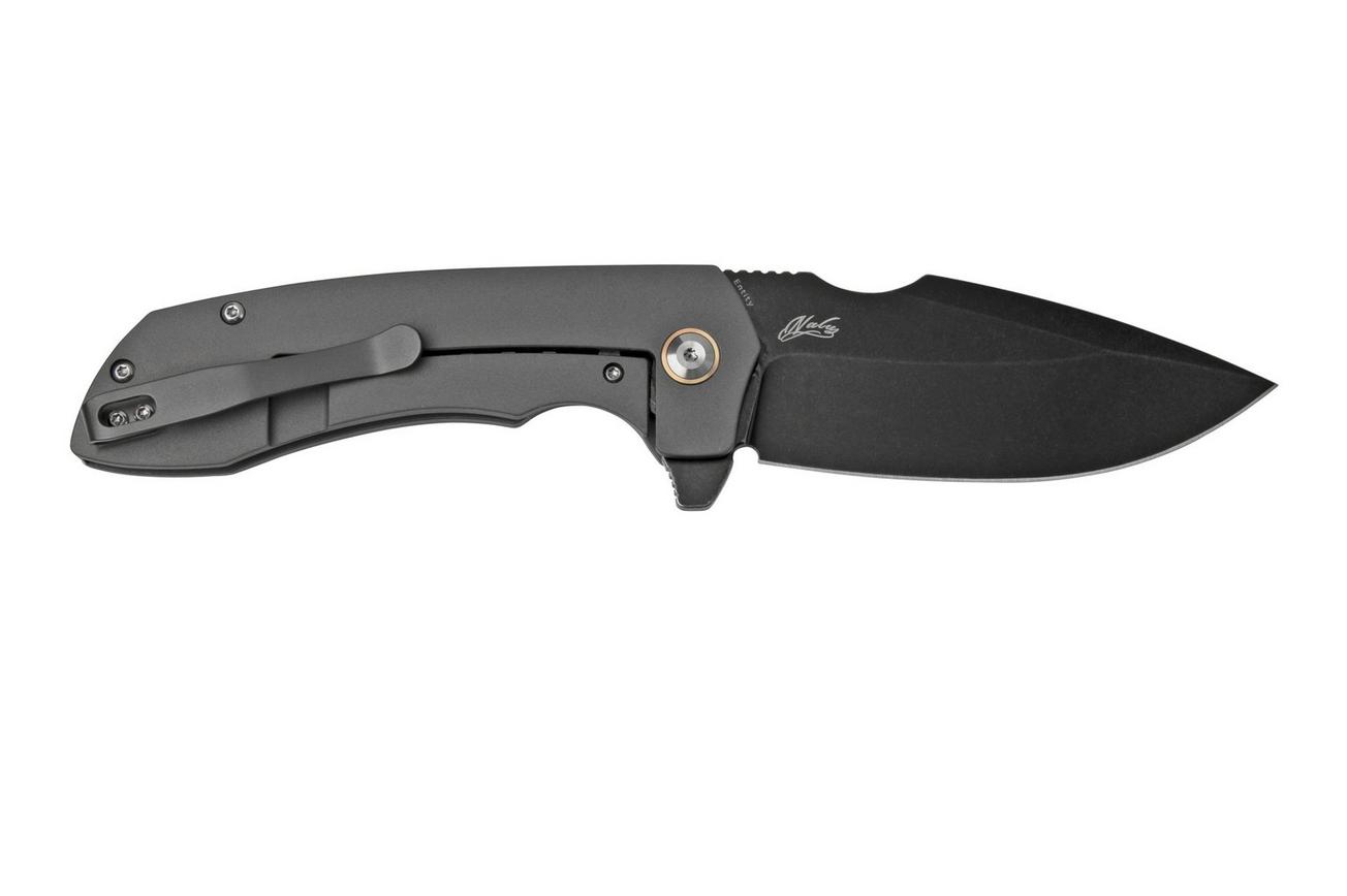 Kansept Entity K1036A2 Black, Silicon Carbided Titanium zakmes, Nalu Knives design