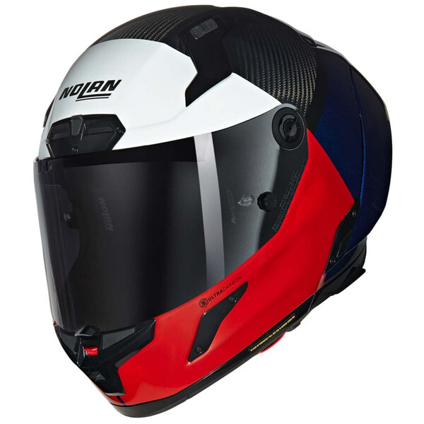 Nolan - Casque X-804 RS Ultra Carbon Blocco Carbone / Rouge / Bleu / Blanc / Brillant