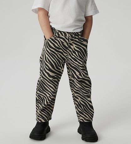 Name It Jeans - NmfBella - Mom Pants - Zement/Black Zebra