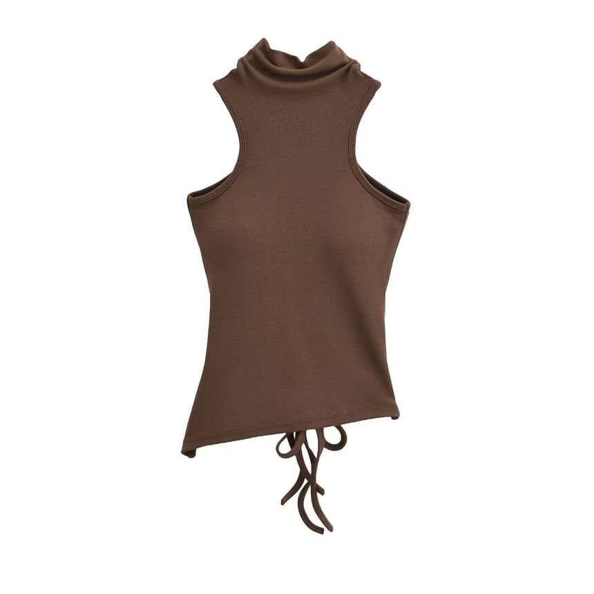 Morhan - Hoge hals, effen asymmetrisch tanktopje
