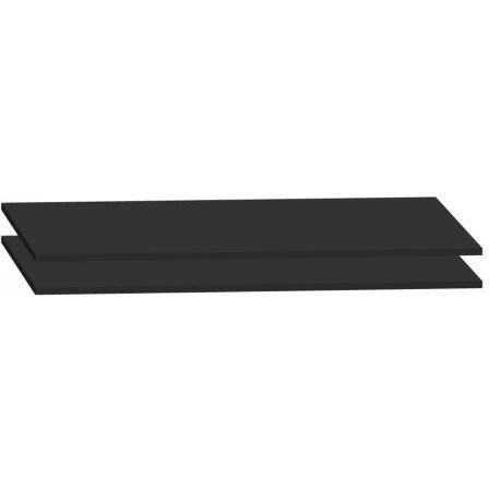 Jeu de 2 tablettes noires pour armoires métalliques à portes coulissantes Grand Volume-Jumbo