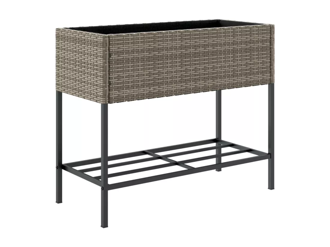 Jardinière bac lit surélevé résine grise 90 x 40 x 75 cm 02_0038881
