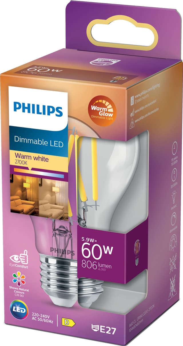Philips Classic LED-pære E27 6W