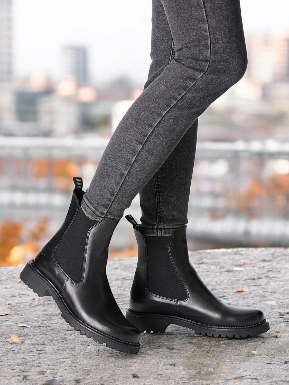Tamaris Chelsea Boots Black Leather
