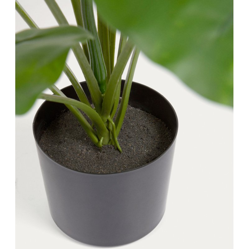 Plante artificielle Alocasia Odora avec pot noir 57 cm