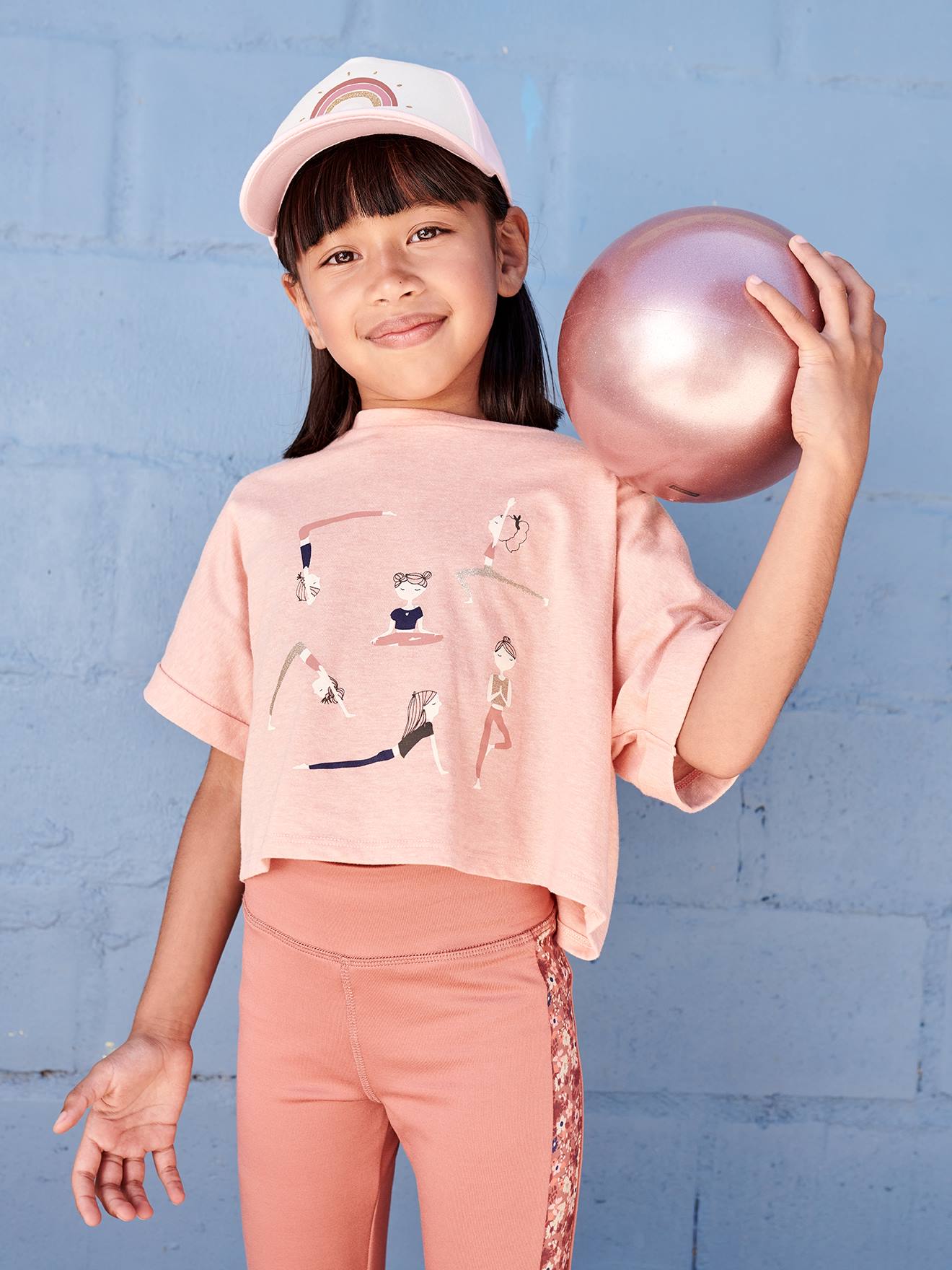 Camiseta esportiva cropped feminina com estampa de damasco