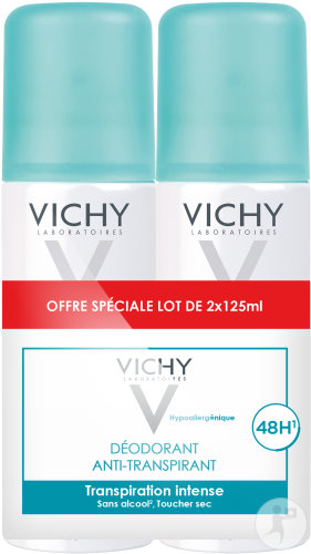 Vichy Déodorant Anti-Transpirant 48h Transpiration Intense Aérosol Duopack 2x125ml