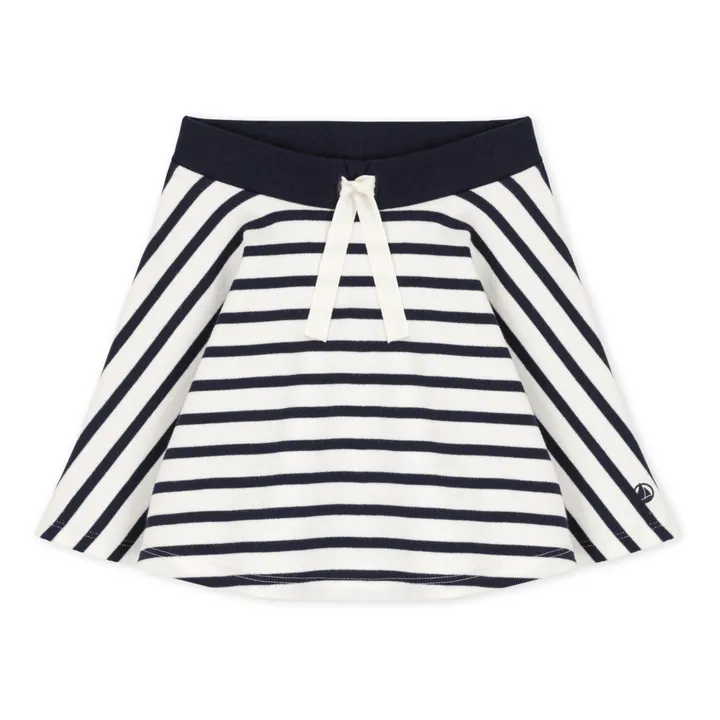 Petit Bateau Jupe Jersey Marinière Cilou | Blanc