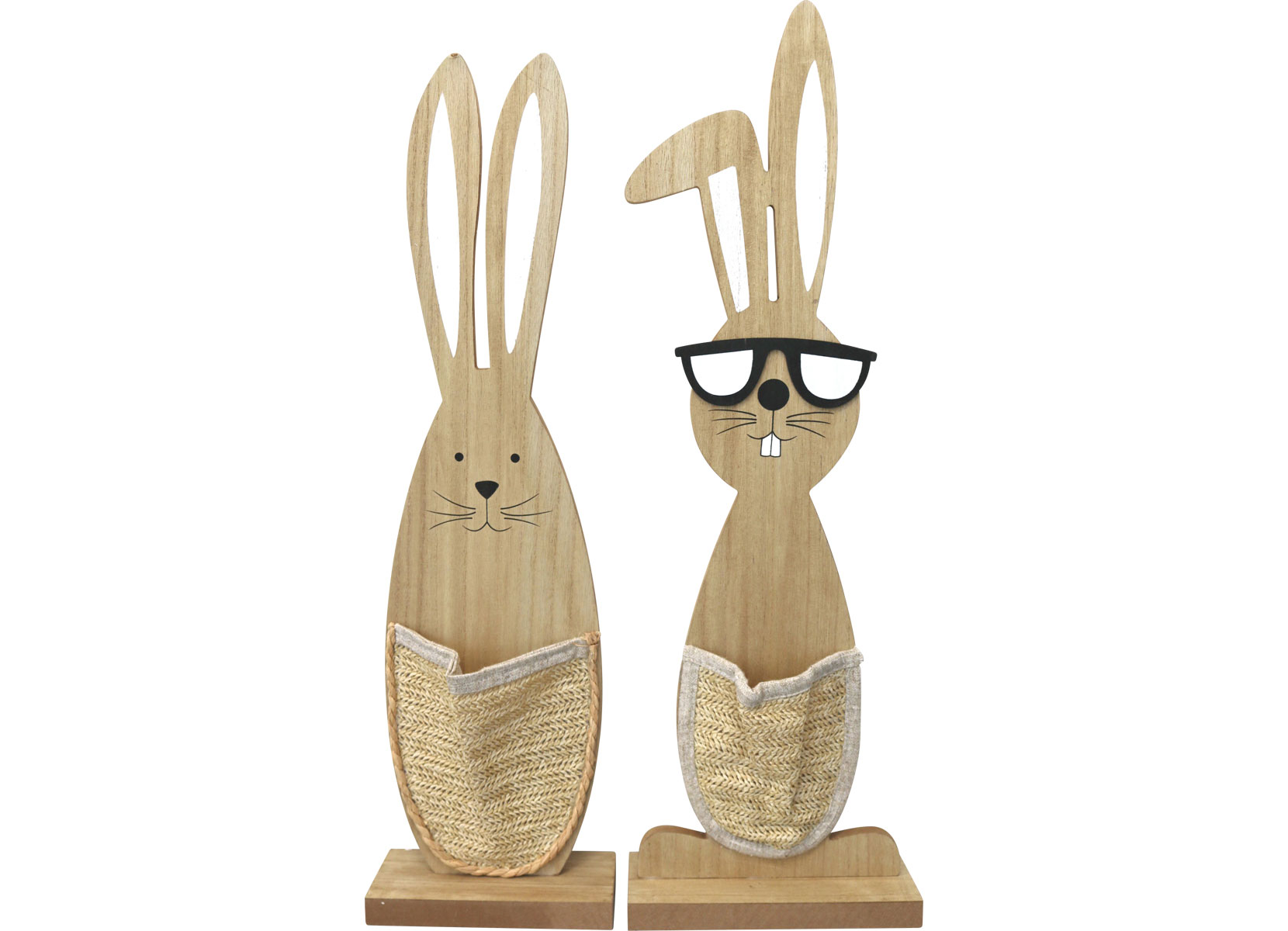 Osterhase mit Bastkörbchen 60cm