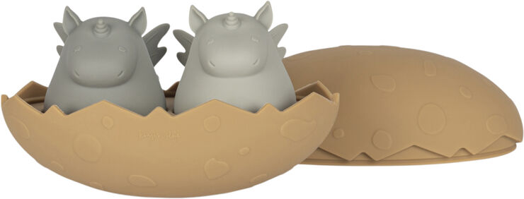 Konges Sløjd SILICONE BATH TOY DINO EGG Almond mix