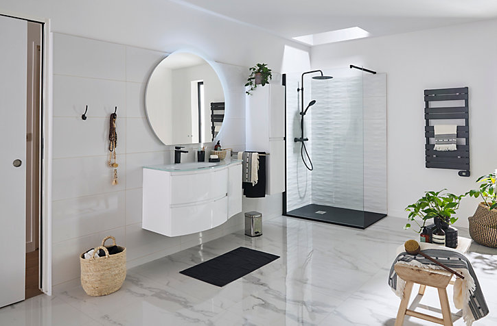 Meuble sous vasque blanc Vague 69 cm