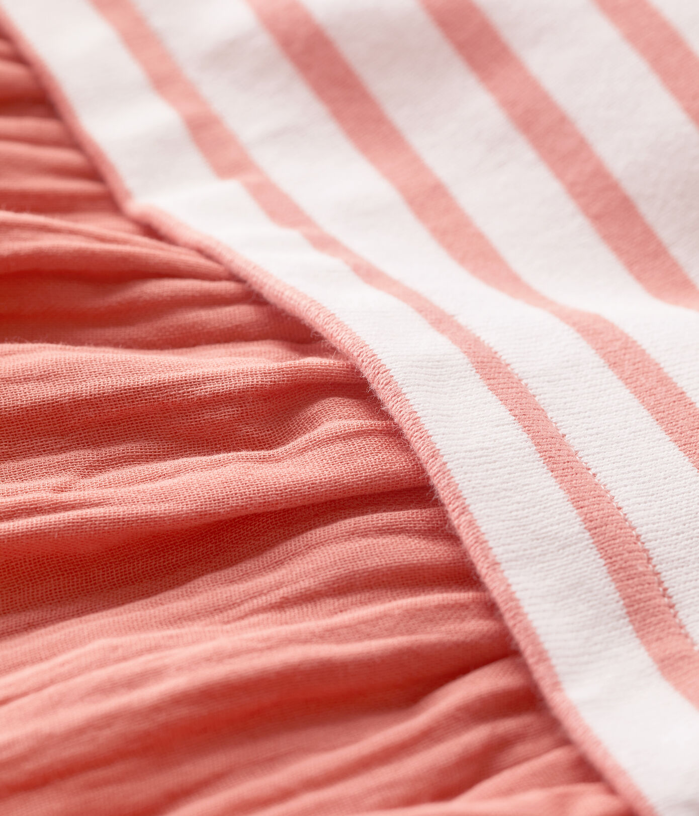 Robe bi-matière en gaze de coton et jersey épais bio bébé