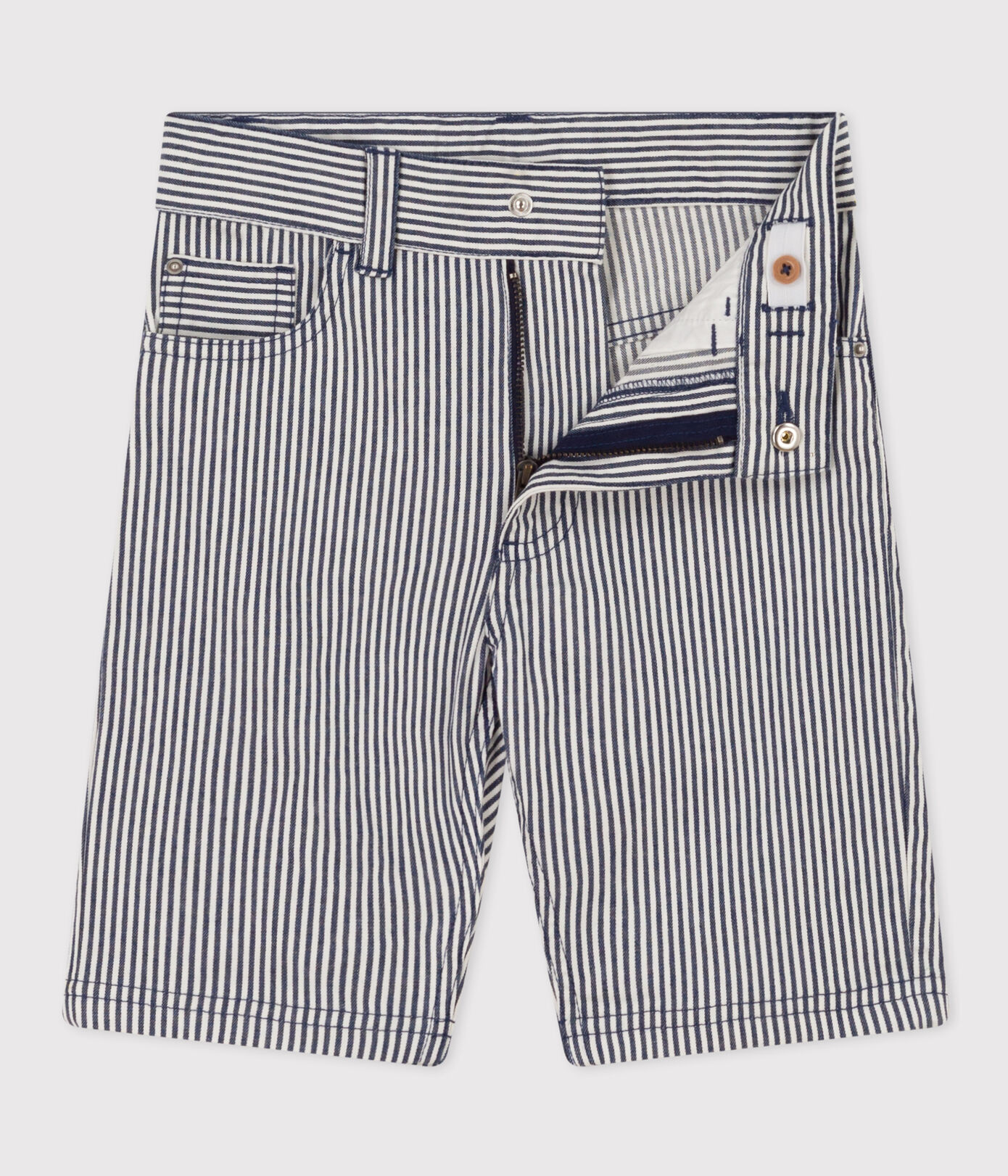Bermuda en toile de coton rayé enfant garçon