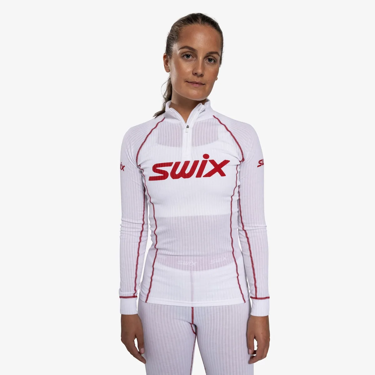 Swix Racex Classic Half Zip W Bright White/Swix Red