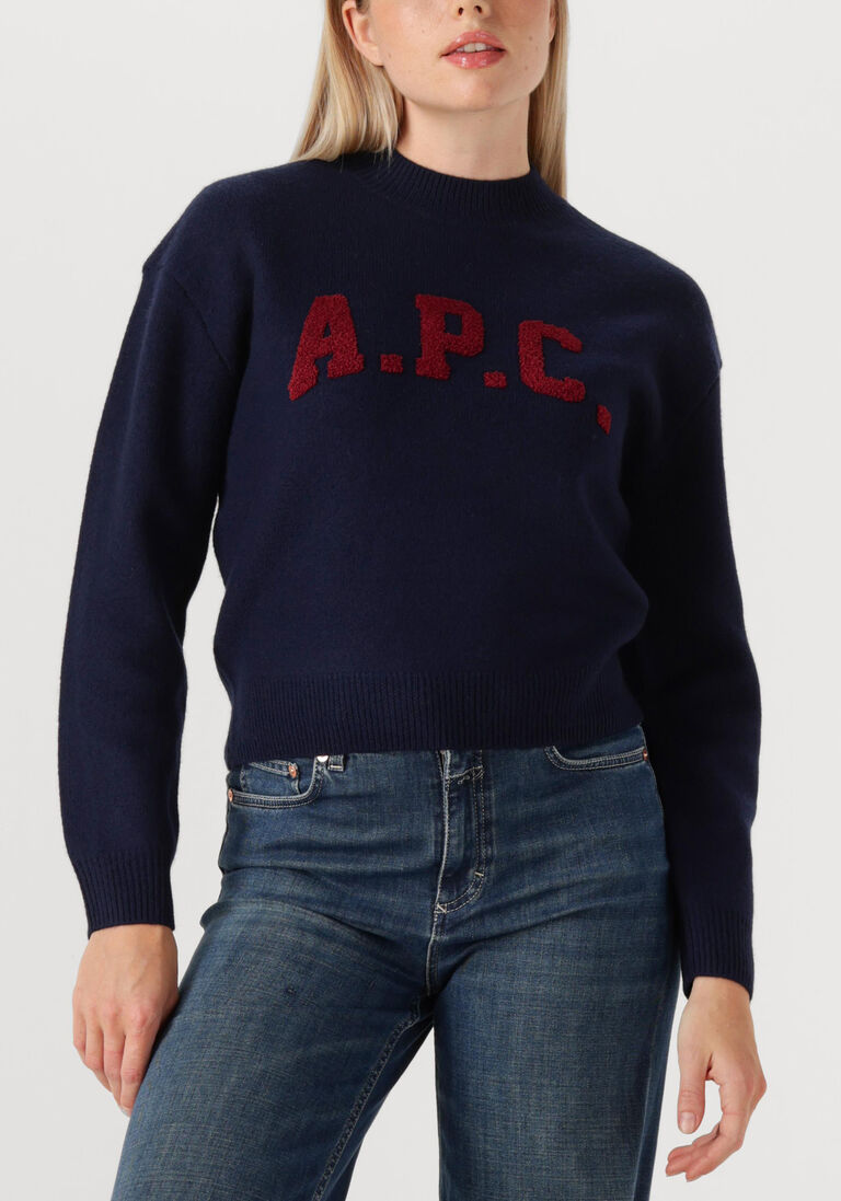 donkerblauwe apc trui pull jada