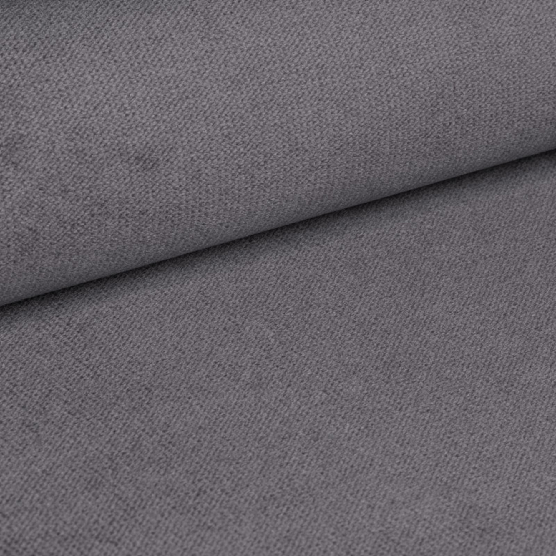 Ecksofa - grau - Cord - Ottomane rechts