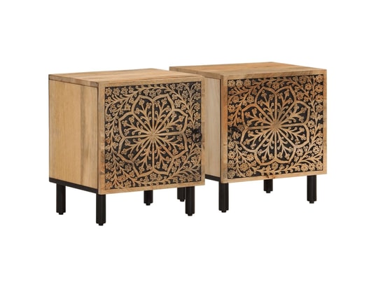 VIDAXL - Tables de chevet 2 pcs 40x33x46 cm bois de manguier solide