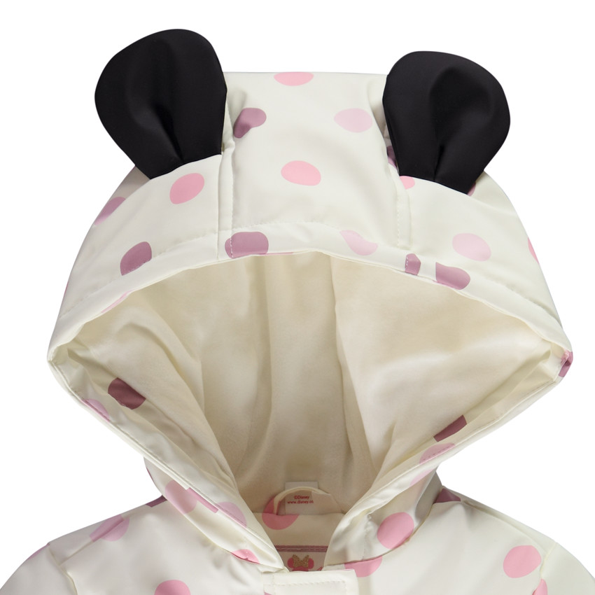Parka gomme à capuche fantaisie Minnie  imprimé pois pour fille