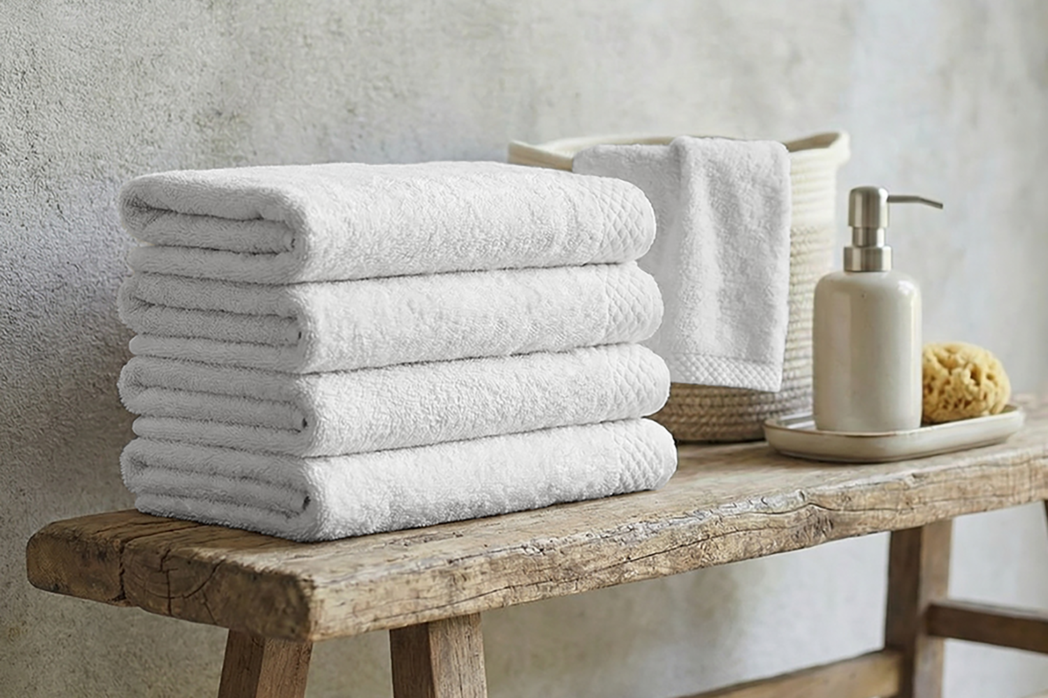 Eleganzzz Badstof Handdoek 100% Katoen 50x100cm - white - Set van 12