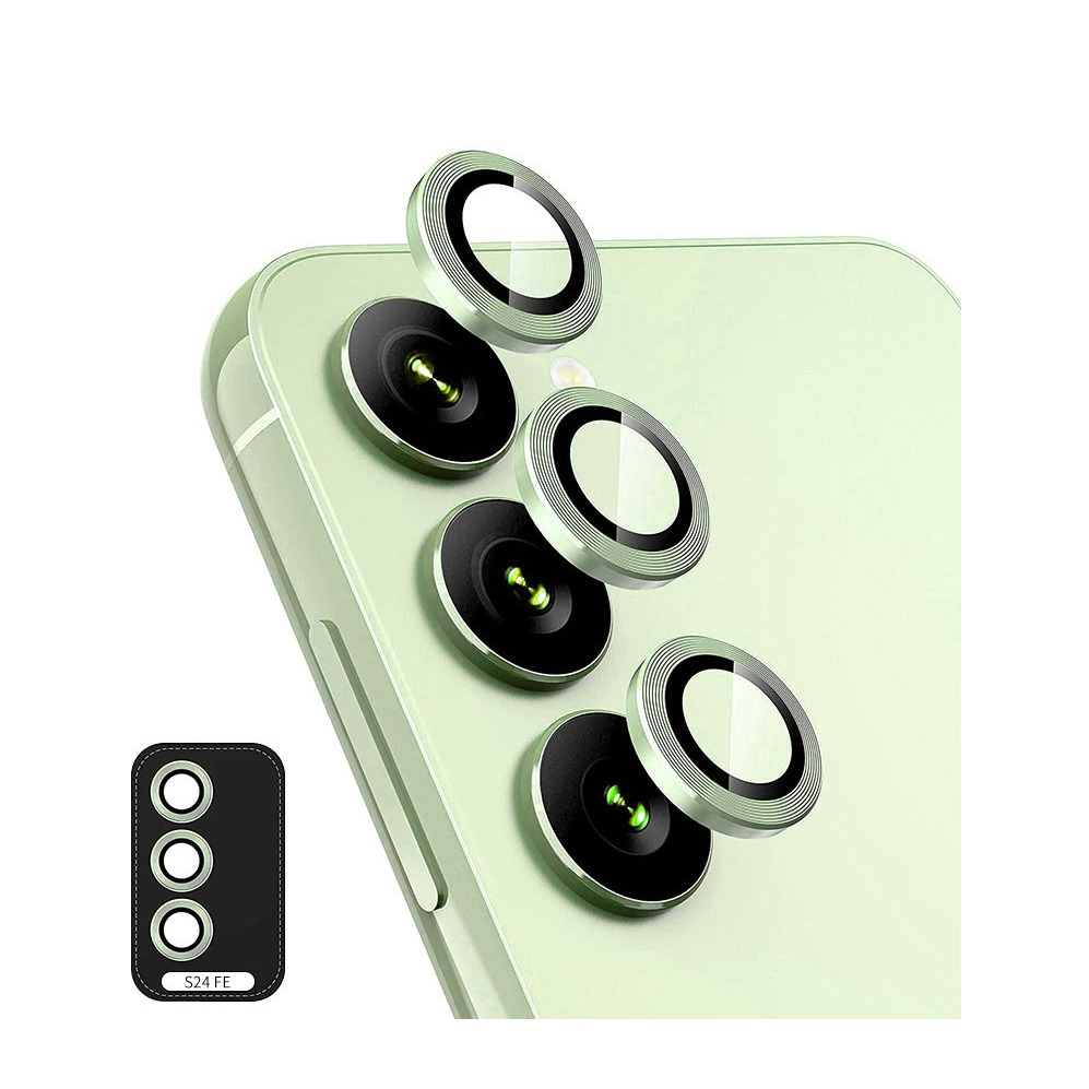 Samsung Galaxy S24 FE Kameraschutz Objektiv Ring Protector Abdeckung - Grün
