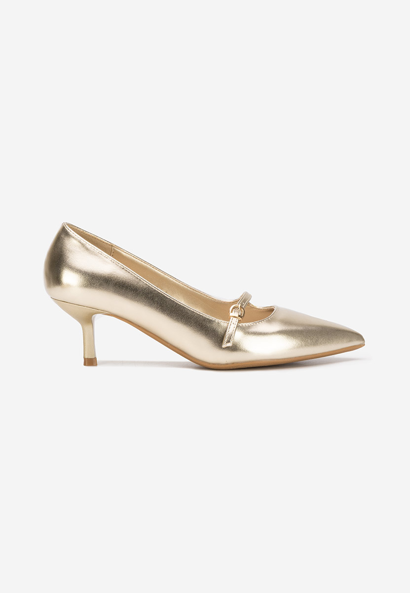 Chaussures stiletto à petit talon dorées Rilora
