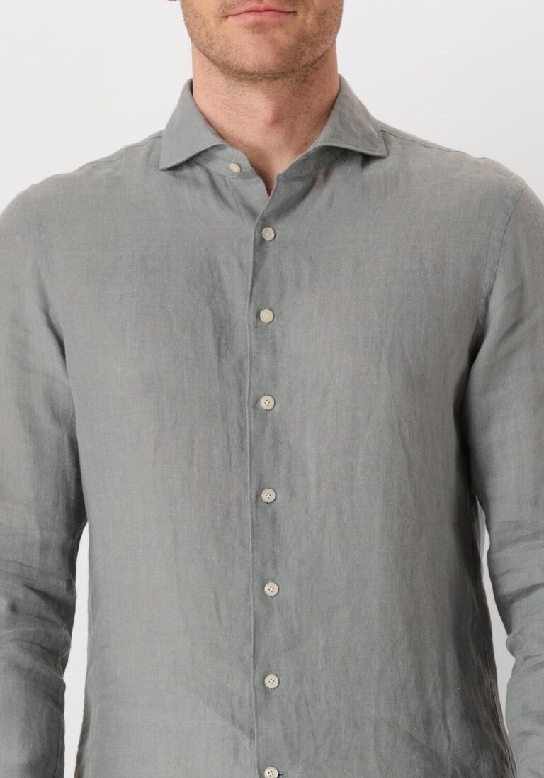 groene profuomo klassiek overhemd shirt x-cutaway linen