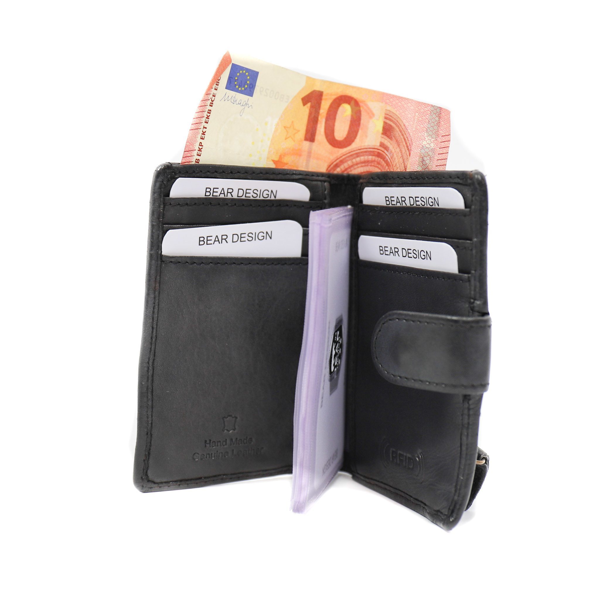 Bear Design Cow Lavato Pasjesmap Vic RFID Zwart CL527