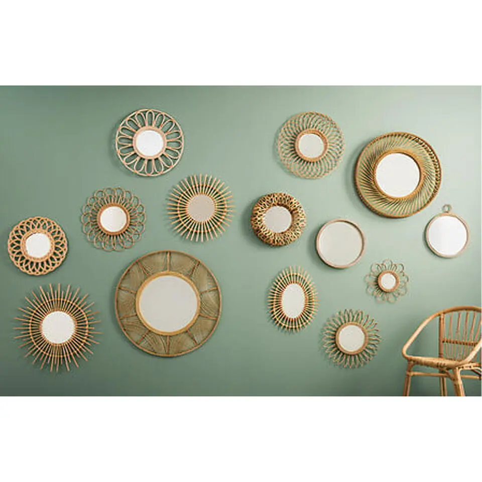 Atmosphera Wandspiegel Leonie - Boho/ibiza stijl - rotan
