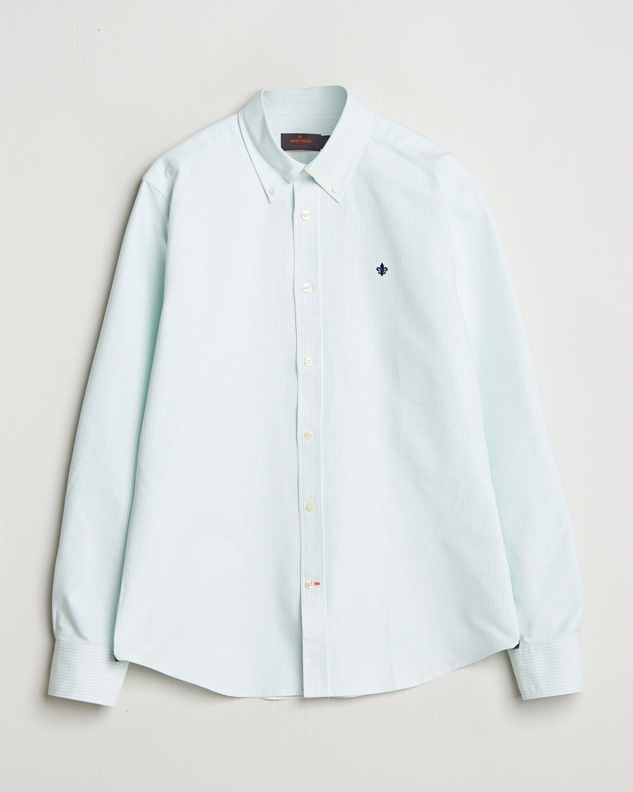 Morris Douglas Striped Oxford Green