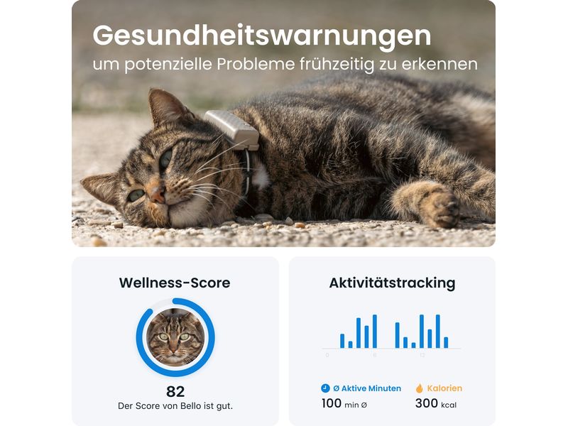 tractive GPS-Tracker CAT Mini LTE, Braun GPS Tracker für Katzen