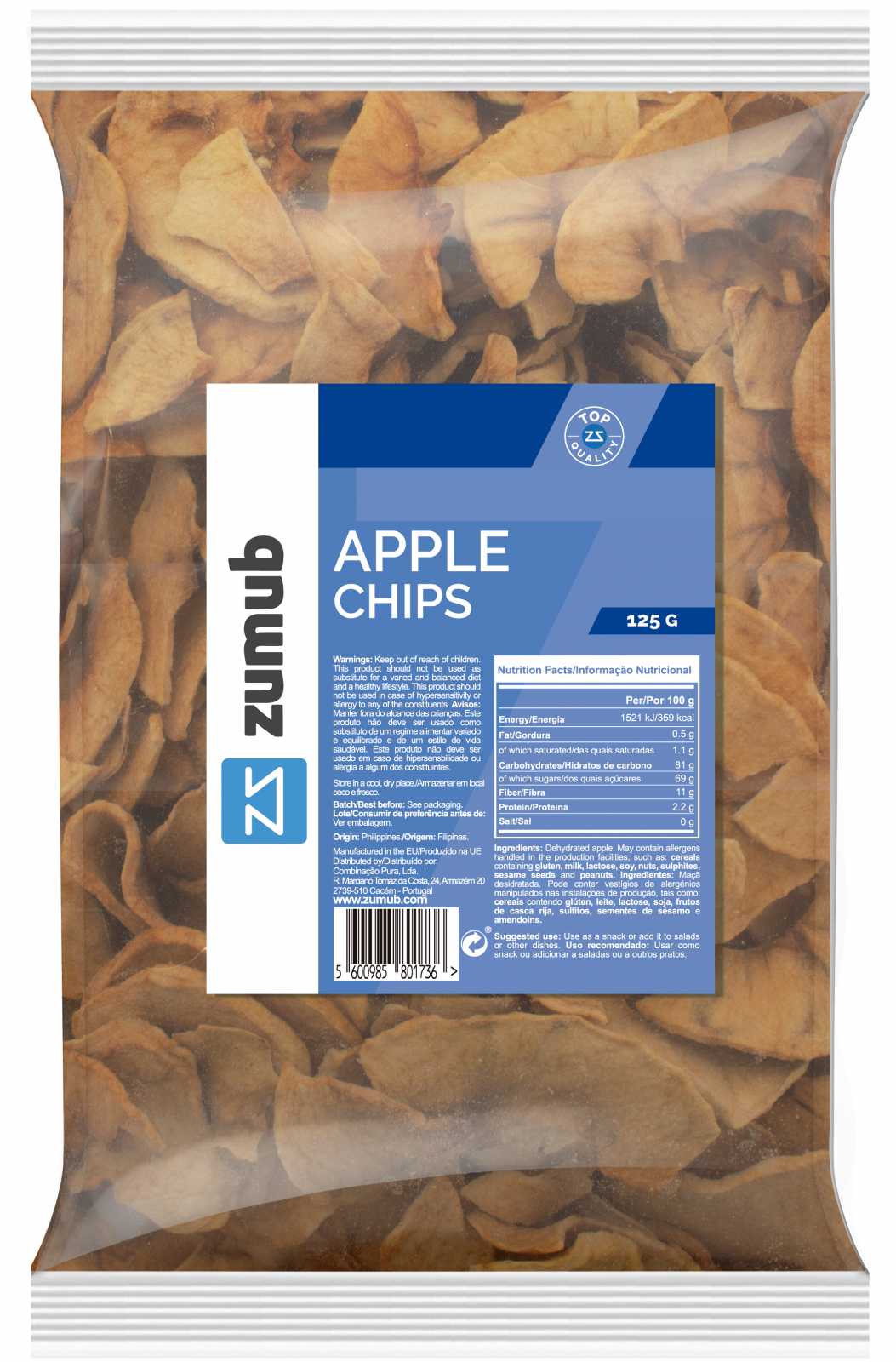 Chips de maçã Zumub 125g