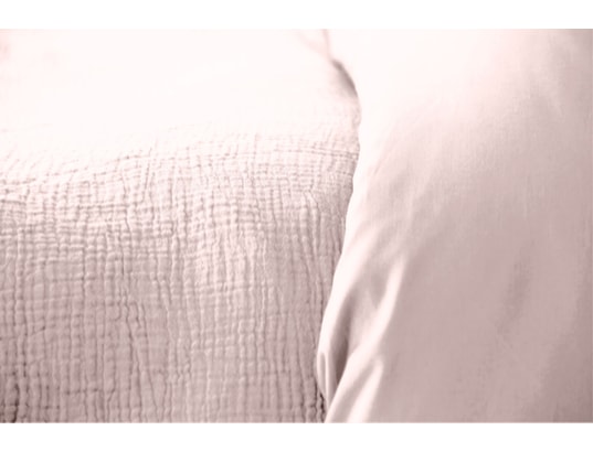 COTE DECO - Ensemble couette + 2 oreillers Parure de lit - double gaze de coton - 240 x 260 cm - rose