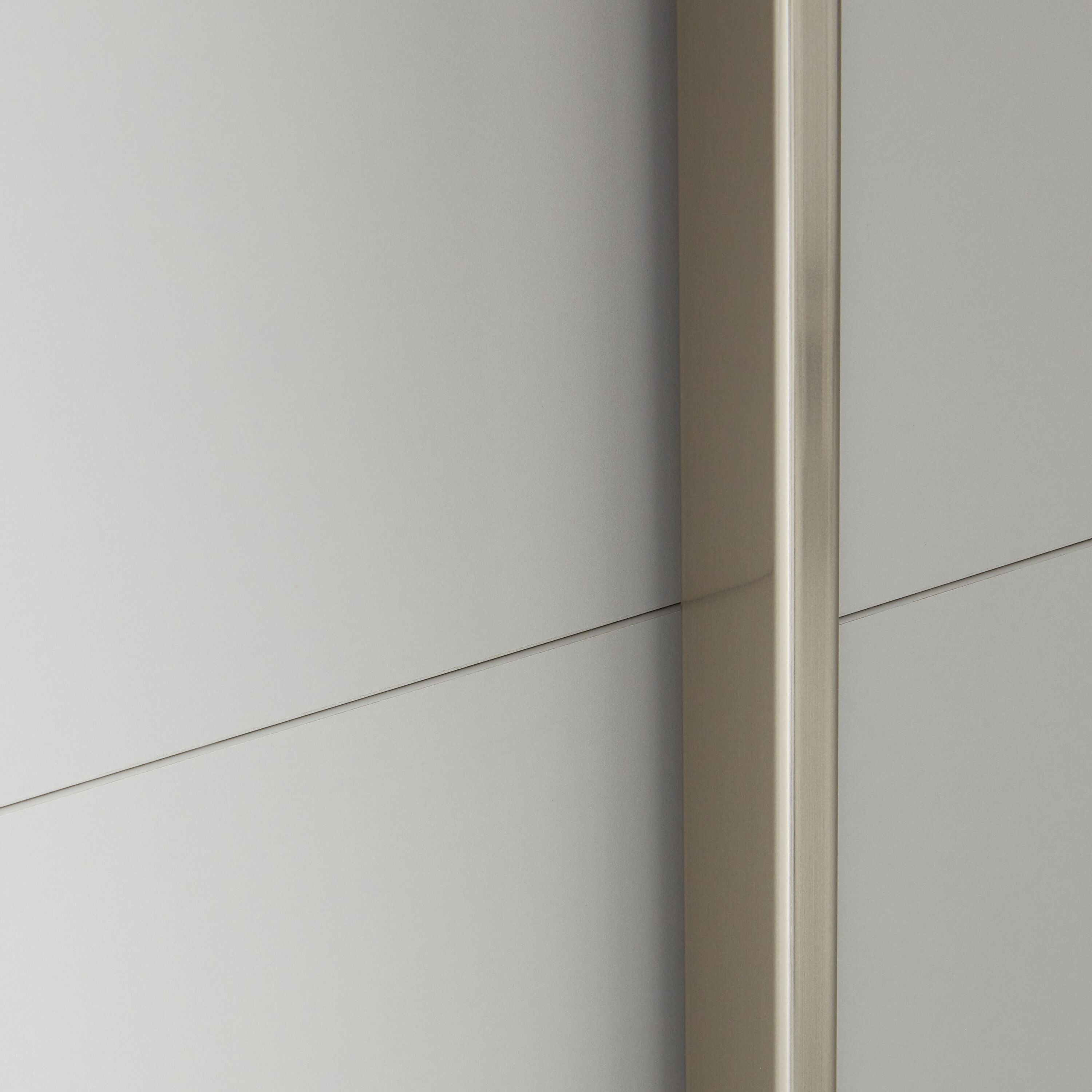MODUL Schwebetürenschrank - Hellgrau / B: 202.0 cm x T: 65.0 cm x H: 220.0 cm