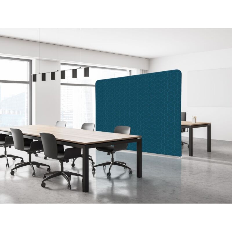 Cloison déco horizontale en tissu motif héxagone - H 150 cm